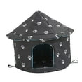 thumbnail image 1 of POINTERTECK Maison Chaude pour Chats Sauvages Extérieure Imperméable Lavable Fournitures pour Animaux de Compagnie Lit Grotte Pliable Abri pour Chats Errants Niche Ronde Taille G Noir, 1 of 6