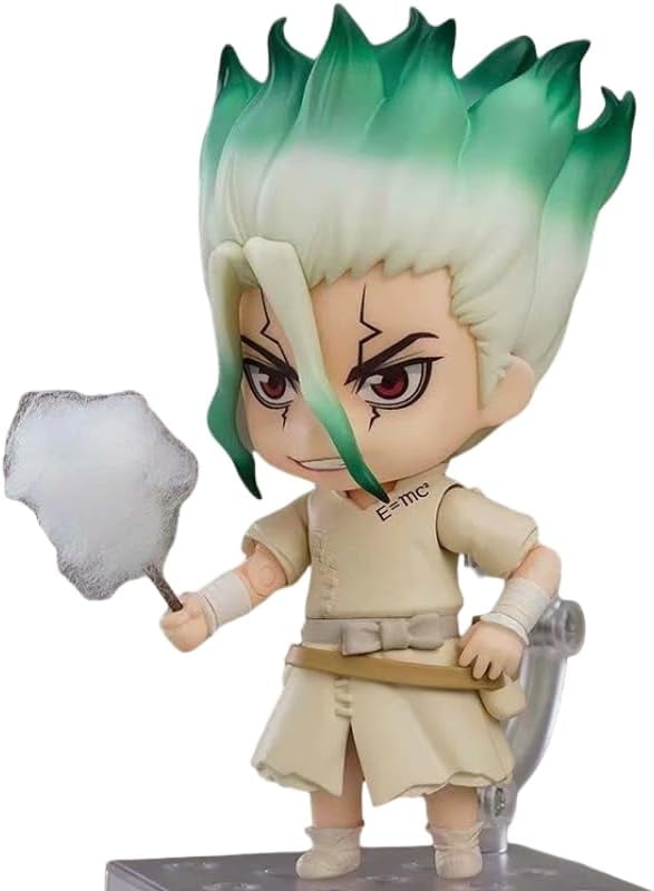 New Ishigami Figure, Fighting Q Version Ishigami Senkuu Movable Action Figure 10cm/3.9inch PVC Character Statue Collection for Anime Fans Gift