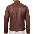 thumbnail image 2 of HIDE CRAFTS Men's Black and Brown Genuine Lambskin Leather Biker Jacket, Vintage Motorcycle Jackets (US, Alpha, XX-Large, Regular, Regular, Brown), 2 of 4