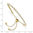 thumbnail image 3 of 925 Sterling Silver Gold-tone CZ 5-9in Adjustable Chain Bracelet; for Adults and Teens; for Women and Men, 3 of 3