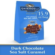 GHIRARDELLI Dark Chocolate Sea Salt Caramel Squares, 15.9 oz Bag