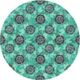 thumbnail image 1 of Ahgly Company Machine Washable Indoor Round Transitional Turquoise Green Area Rugs, 7' Round, 1 of 7