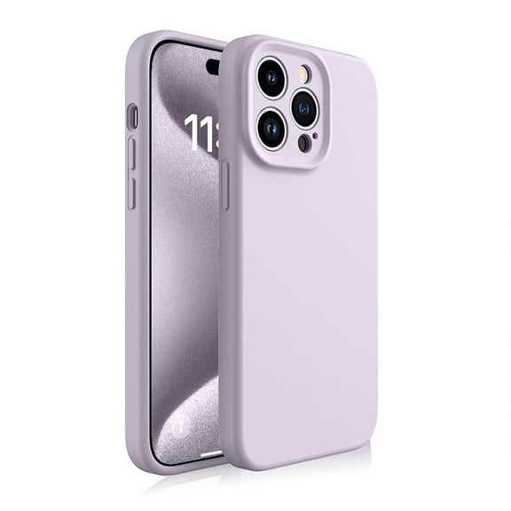 SaniMore Case for iPhone 15 Pro, Enhanced Camera Protection - Soft Liquid Silky Silicone Cover - Slim Fit Protective Phone Cover Anti-Scratch Microfiber Lining Inside, Purple