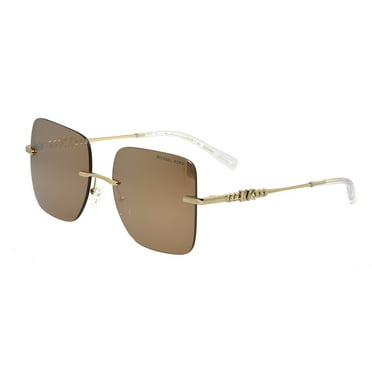 Michael Kors QUEBEC MK 1150 Metal Womens Square Sunglasses Brown Mirror 55mm Adult