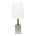 thumbnail image 1 of Elegant Designs Cement Table Lamp with Antique Brass Detail&amp;#44; White, 1 of 5