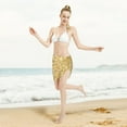 thumbnail image 5 of Kll Glitter Gold Print Women'S Sarong Coverups Short Bathing Suit Wrap Skirt Beach Wrap Swimsuit Cover Ups, 5 of 7