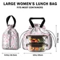 thumbnail image 5 of Pioneer Flower Floral Print Pattern Drawstring Lunch Bag Women - Drawstring Lunch Bag Insulated for Work Office - Stain-Resistant Large Lunchbags for Women with Multi-Pockets, 5 of 6