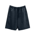 thumbnail image 2 of Men's Casual Sports Shorts with Pockets, Joggers, Elastic Waist Drawstring, Breathable, Quick Dry, Lightweight, for Gym Workout, Running, Hiking, Daily Wear, Summer | AESTIVO,Navy L, 2 of 6