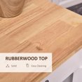 thumbnail image 4 of HOMCOM Kitchen Storage Cabinet Trolley Serving Cart Rubber Wood top Rolling Kitchen Island with Towel Rack and Drawer White, 4 of 10