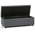 thumbnail image 2 of Trent Home Faux Leather Storage Bench in Stone Gray, 2 of 6