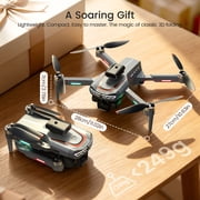 Drone with 4.3 Screen on Remote, Foldable Wefone M3, HD Camera, Obstacle Avoidance, Brushless Motor, Optical Flow, Lightweight, 2 Batteries, Gray