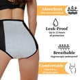 thumbnail image 2 of 5 Pack Leakproof Incontinence Underwear for Women Over 60,incontinence underwear for women washable Reusable Cotton Middle Waisted Protective Briefs, 5X-Large, 2 of 6