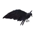 thumbnail image 2 of Mskk Lifelike Black Crow Halloween Decoration - Realistic Crow Figurine with Feather for Tabletop Party Decor Haunted House Decoration Prop, 2 of 8