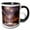 Black/White, variant on 3drose, Street of a Fairy City in Winter. Christmas Mood. Snow, Decorations, 11oz Two-tone Blue Mug