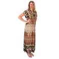 thumbnail image 5 of Damask Print Cap Sleeves Smocked Waist Plus Sized Maxi Dresses, 5 of 10
