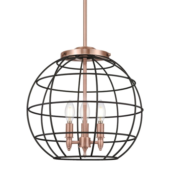 Innovations Lighting 221-3S-AC-CE-16-BK Lake Placid 3 Light 16" Wide Cage Pendant -