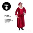 thumbnail image 4 of The Costume Center 3 Piece Mrs. Claus Burgundy Christmas Costume – Adult Plus Size, 4 of 5