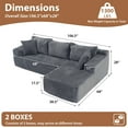 thumbnail image 6 of JOIVI Indoor Modular Sectional Sofa, 106" Corduroy Cloud Couch L Shaped Sofas with Deep Seat, Comfy Fluffy Plush Couches, No Assembly Required, Right Chaise, Gray, 6 of 10