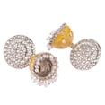 thumbnail image 4 of Efulgenz Indian Jhumka Earrings for Women Big Yellow Kundan Crystal Jhumka Faux Pearl Drop Dangle Earrings Bollywood Wedding Bridal Jewelry for Women, 4 of 5
