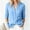 Blue, variant on Ynynloco 100%Cotton V Neck Button Down Shirts for Women 3/4 Length Sleeve Business Casual Blouses Summer Tops