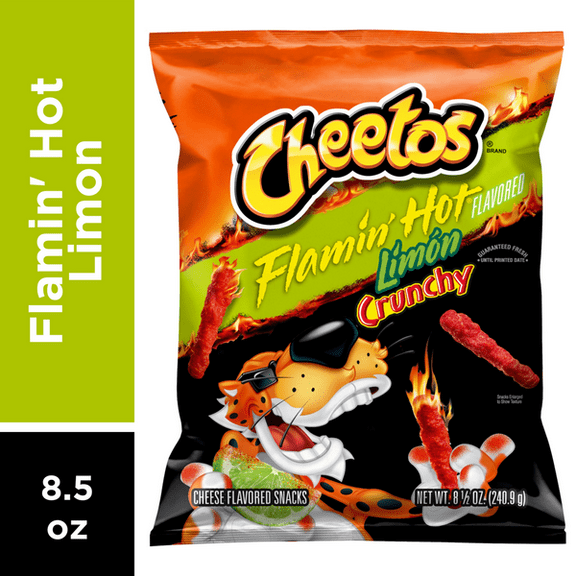 2X - Cheetos Crunchy Flamin Hot Limon Cheese Flavored Snacks 8.5 oz