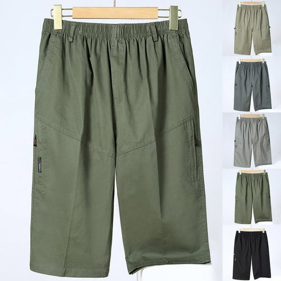CHUMUD Mens Big & Tall Cargo Shorts Hiking Stretch Quick Dry Capri Golf Tactical Long Shorts