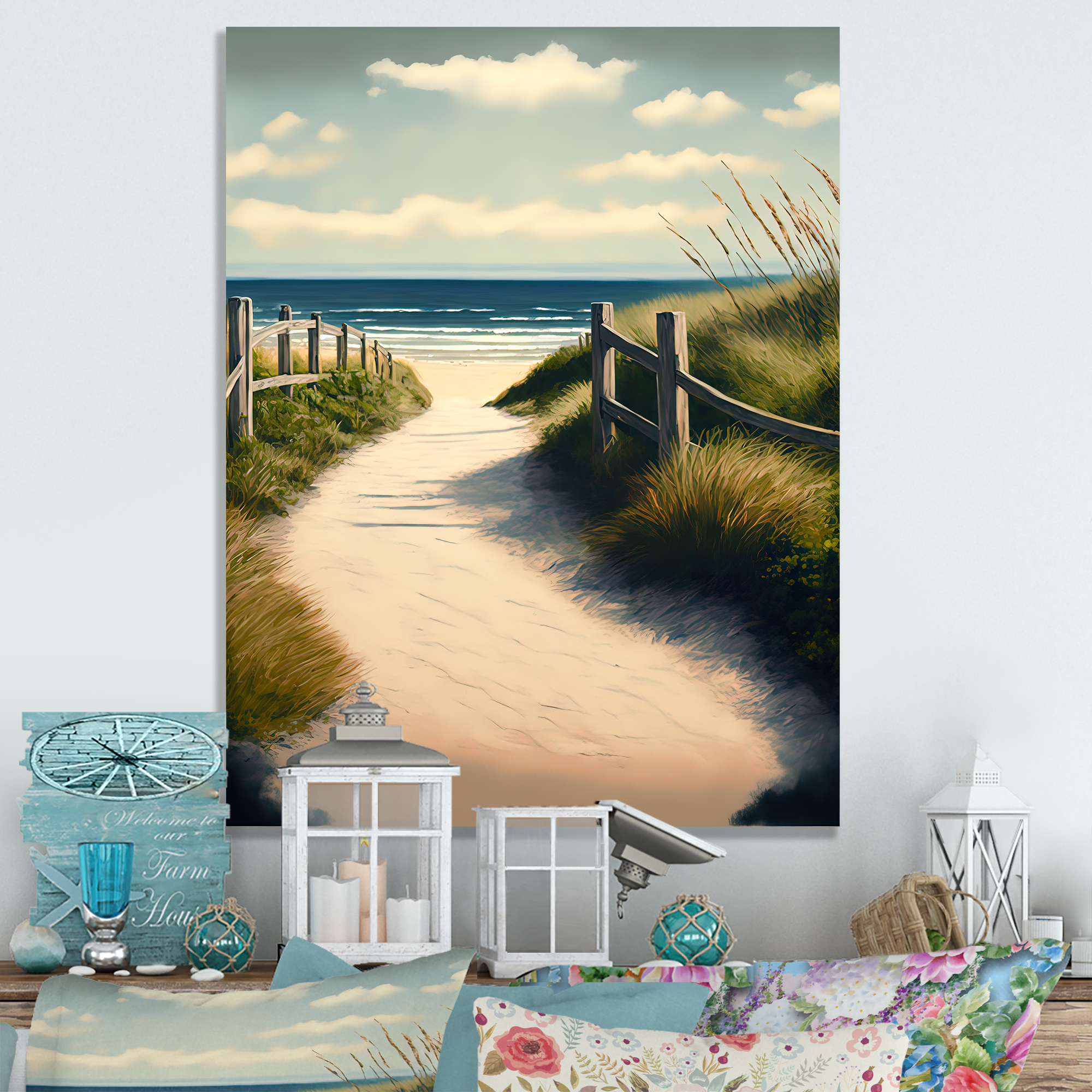 Designart Walkway To The Beach VIII Canvas Wall Art
