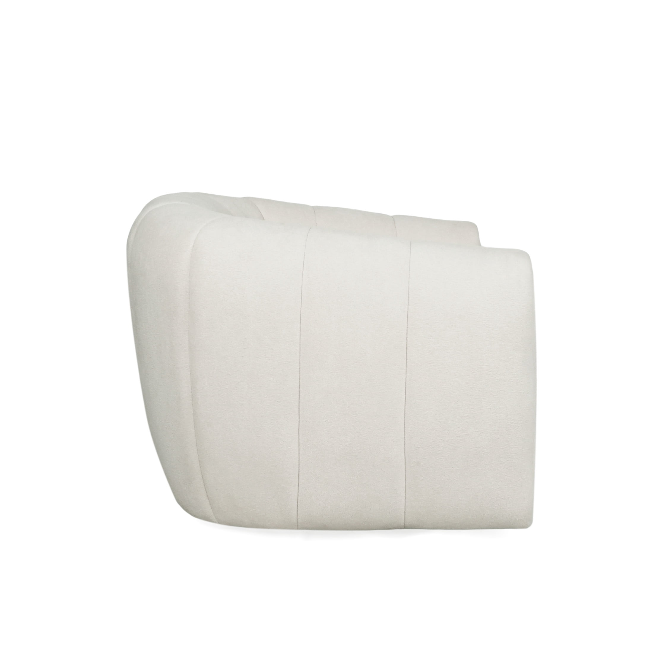 Noble House Smith  Textured Boucle White Modern Swivel Club Chair