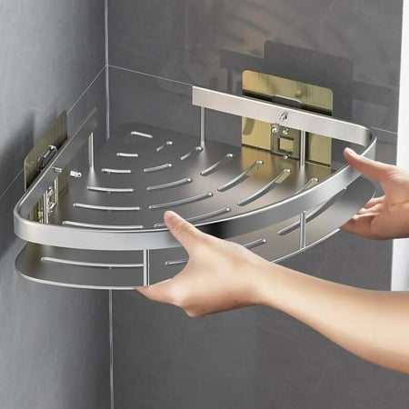 

PORK Bathroom Shelves No-drill Wall Mount Corner Shelf Shower Storage Rack Holder for Shampoo Organizer Bathroom Accessories