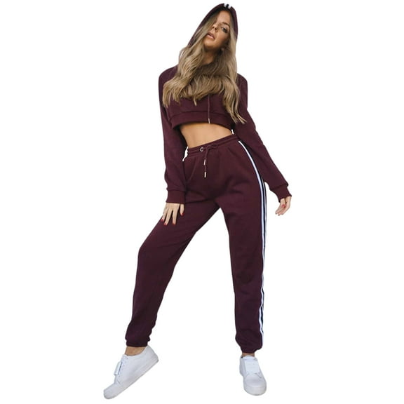 Hoodies and Pants Set Activewear Short for Athletic Clothes Woman Sweatsuit Sportswear Casual Outfit Women's Red