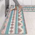 thumbnail image 2 of Kitchen Rugs Sets Of 2,Blue and Pink Diamond Shaped Boho Pattern Anti Fatigue Kitchen Mat Rugs Non Slip Washable,Decorative Kitchen Floor Mats for Kitchen,Sink,Laundry,17"X47", 2 of 5