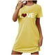 thumbnail image 2 of Camisón corto de talla grande para mujer, camisón de manga corta con estampado de pecho a la moda, camisón para mujer, 2 of 5