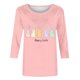 thumbnail image 5 of Tops de Cuello Redondo para las Mujeres Pascua Impresa 3/4 Mangas Blusa, Ligera Imitación Algodón Top Casual, 5 of 5