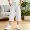 thumbnail image 5 of HAOTAGS Big Girls Capri Pants with Pockets (5-15) Elastic Waist Casual Sporty Cropped Pants White Size 12, 5 of 10