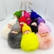 thumbnail image 1 of Pompom Bell Sleeping Baby Keychain Cute Fluffy Plush Doll Keychains Women Girl Bags Cars Key Ring Gift Charming DecorationGray He Qiyong unisex, 1 of 1