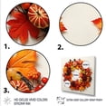 thumbnail image 3 of Designart "Orange Harvest Christmas Wreath in Winter" Floral Framed Wall Art Decor - Traditional Orange Wreath Living Room Framed Canvas Art, 3 of 6