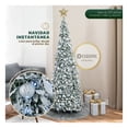 thumbnail image 5 of Árbol de Navidad Nevado Tipo Lápiz Plegable 1.80 metros Esquimal + 150 Luces Led + Estrella + 35 Esferas Plateadas, 5 of 5