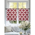thumbnail image 4 of Red Geometric Sheer Curtains 54 Inch Length 2 Panels Set Window Treatments, Vintage Rhombus Circle Texture Rod Pocket Semi Curtains for Living Room/Bedroom/Kitchen Décor, 104"W x 54"L, 4 of 7