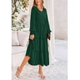 thumbnail image 3 of PRETTYGARDEN Women's Smocked Maxi Dress Spring Casual Long Sleeve Swiss Dot Ruffle Long Flowy Going Out Dresses with Pockets, 3 of 6