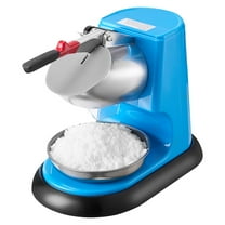 KFFKFF Electric Ice Crusher Machine, 220lbs/H Shaved Ice Maker with 4 Blades, Stainless Steel Snow Cone Machine with Bowl and Cover, 300W 1400RPM for Home and Commercial Applications, Blue