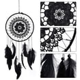 thumbnail image 5 of Atrapasueños blanco: atrapasueños negro: atrapasueños con cuentas y plumas para decoración de dormitorio, hogar, coche, dormitorio, 20,5 cm de diámetro, 5 of 5