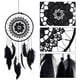 thumbnail image 5 of Atrapasueños negro, atrapasueños con cuentas y plumas para decoración de la habitación del coche, 20,5 cm de diámetro, 5 of 5