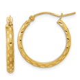 thumbnail image 1 of Quality Gold TC1034 14K Yellow Gold Polished & Satin Diamond-Cut Hoop Earrings, 1 of 1
