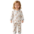 thumbnail image 4 of CAICJ98 Little Boys Pajamas Cotton Print 2 Piece Pjs Set Toddler Long Sleeve Sleepwear Baby Clothes Girls (Sky Blue,3-6 Months), 4 of 6