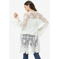 thumbnail image 2 of Roaman's Women's Plus Size Floral Lace Crochet Duster, 2 of 4