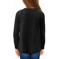 thumbnail image 2 of KISSMODA Girls Long Sleeve Casual Front Pleats Blouses & Tops, Round Neck, 4-14 Years, 2 of 3