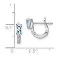 thumbnail image 4 of Auriga 925 Sterling Silver Rhodium Plated Aquamarine Hinged Hoop Earrings for Women, 4 of 6