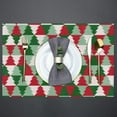 thumbnail image 3 of Christmas Trees Placemats Set of 6 Rectangle Table Mats Washable Heat-Resistant Place Mat for Kitchen Dining Table Decor Indoor Outdoor, 3 of 6