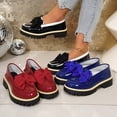 thumbnail image 7 of SACFOF Patent Leather Bow Loafers for Women Comfort Round Toe Slip On Anti Slip Low Chunky Heel Penny Loafers for Work Daily Casual Dressy, 7 of 7