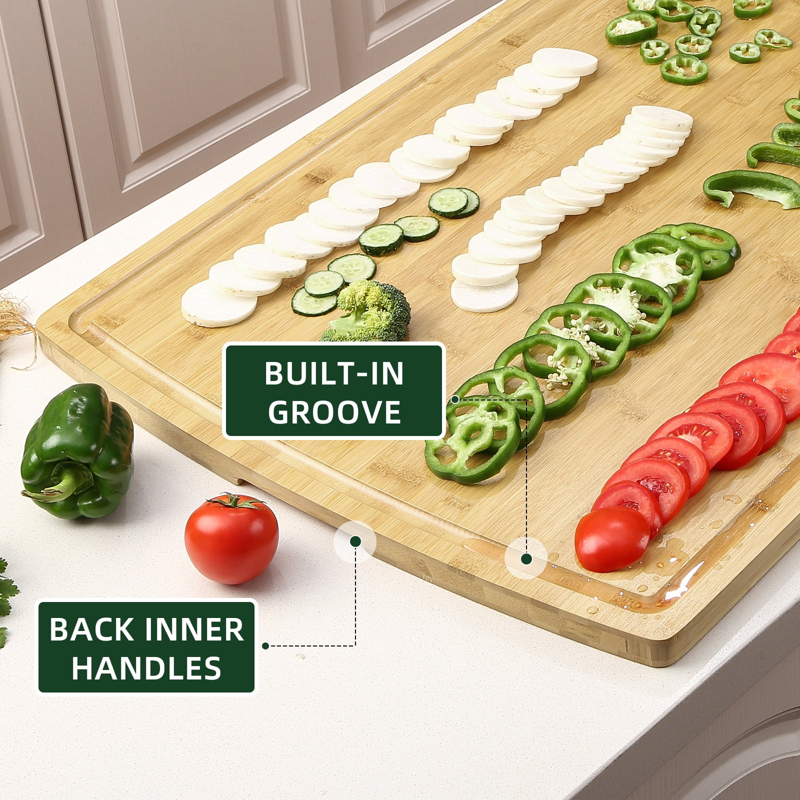 Halal-Certified Bamboo Board 91x60cm - Arabic Stove Cover & Feast Prep Tray with Desert-Sealed™ Surface, GCC Certified for Lamb BBQ/Date Sweets/Mansaf Serving